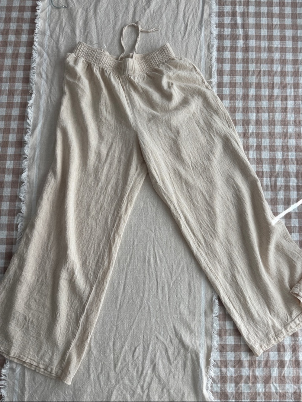 Princess Polly Cream Wide-Leg Ankle Pants